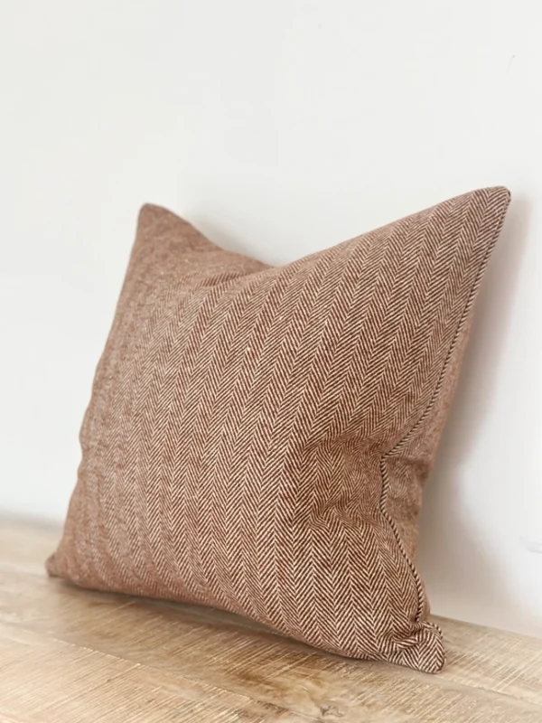 Amelia Rust Herringbone Cushion