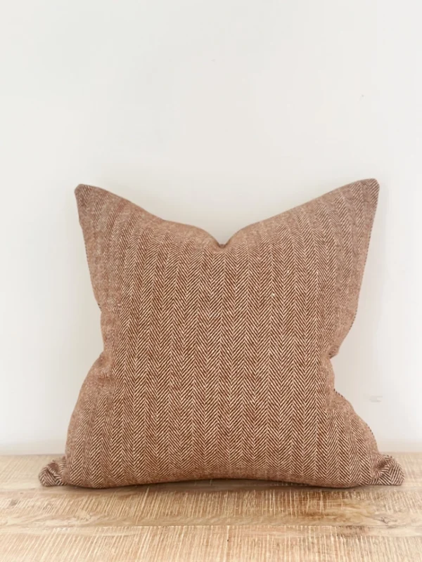 Amelia Rust Herringbone Cushion - Image 3