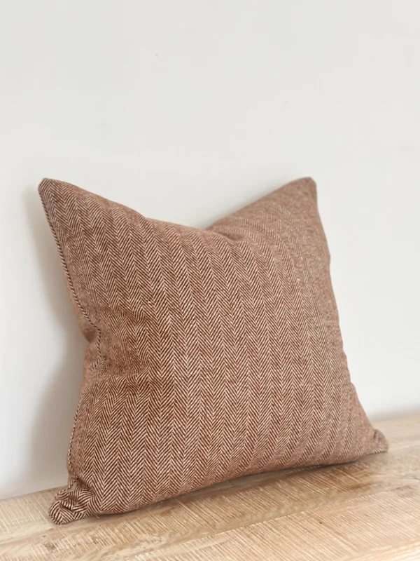 Amelia Rust Herringbone Cushion - Image 2